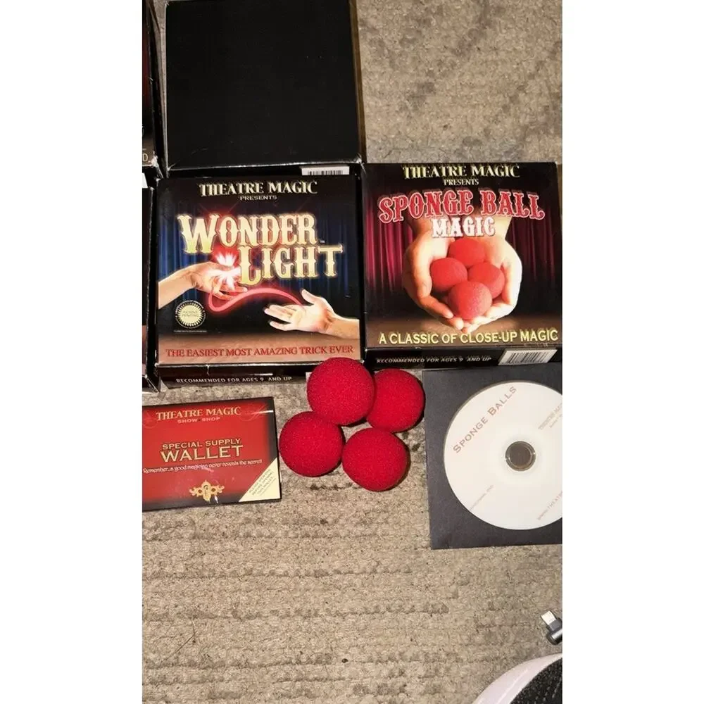 Magic Trick Kit Lot Theatre Magic Fire Wallet Levitator Gift Set DVD